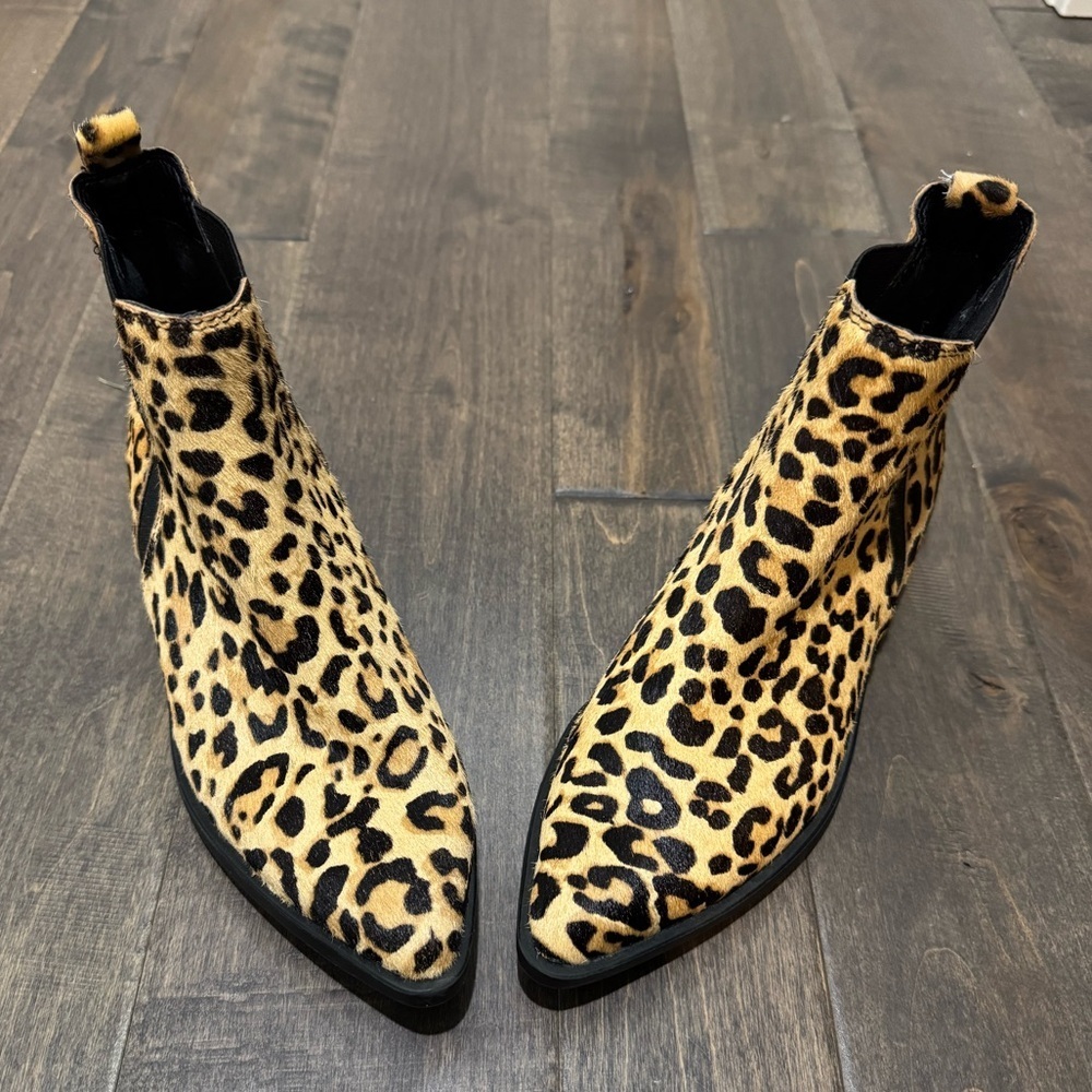 Steve Madden Leopard Print Calf Hair Chelsea Boots – Women’s 6